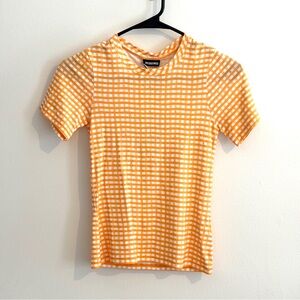 Jacquemus Orange and White Gingham Top